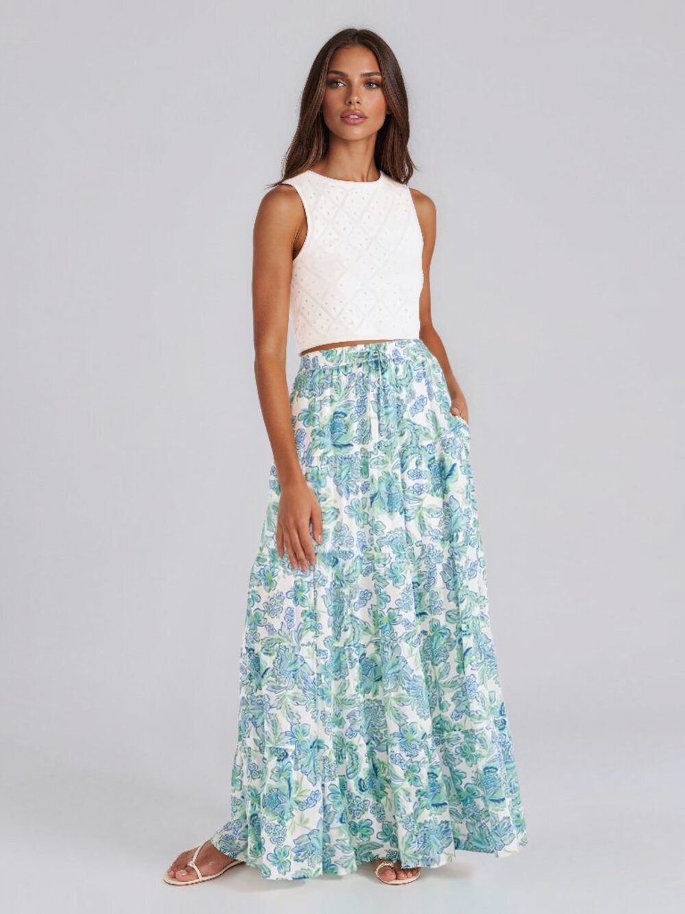 MINKPINK Alessia Tiered Midi Skirt